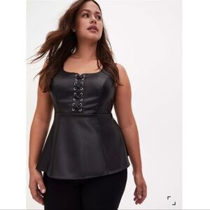 Torrid Black Square Neck Bustier Tank Top